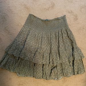 LAUREN RALPH LAUREN ruffled green skirt size 12